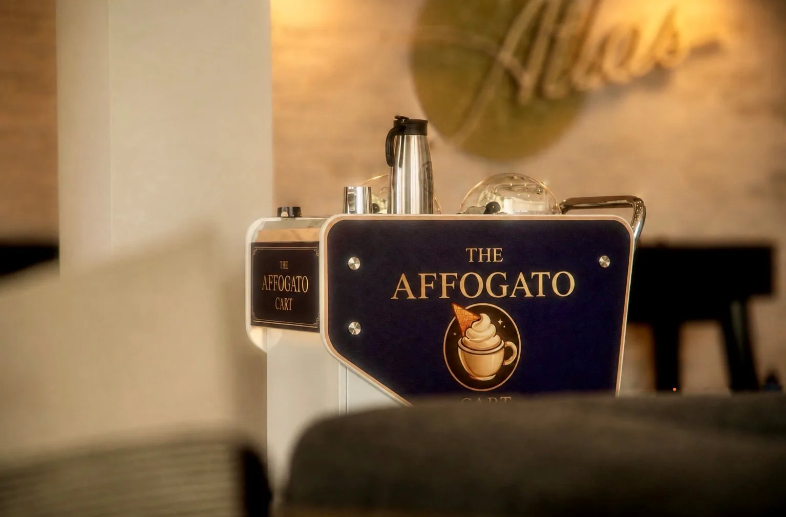 The Affogato Cart on location, set up and ready for service
