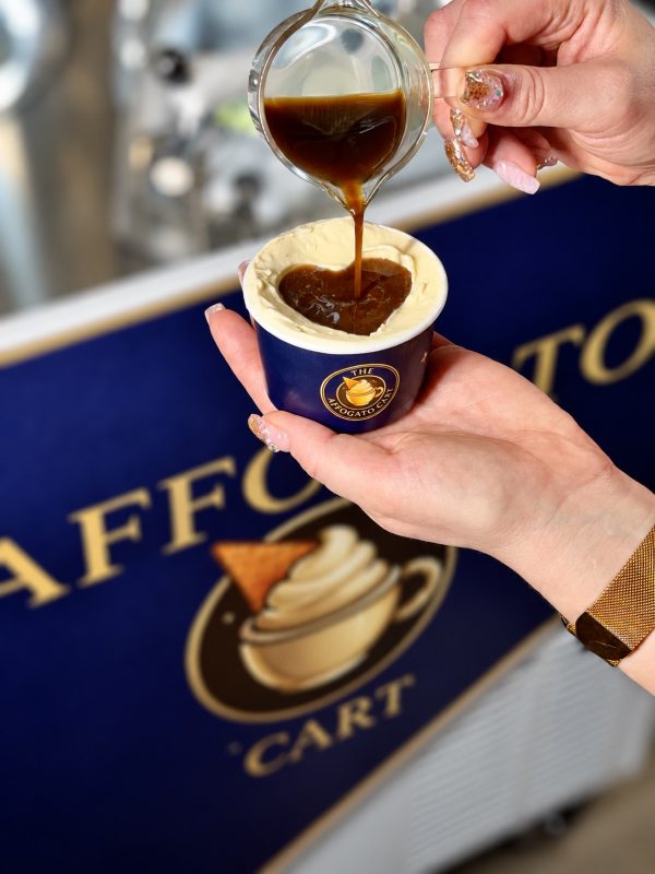 Our signature Love Affogato, espresso-style coffee poured into vanilla gelato